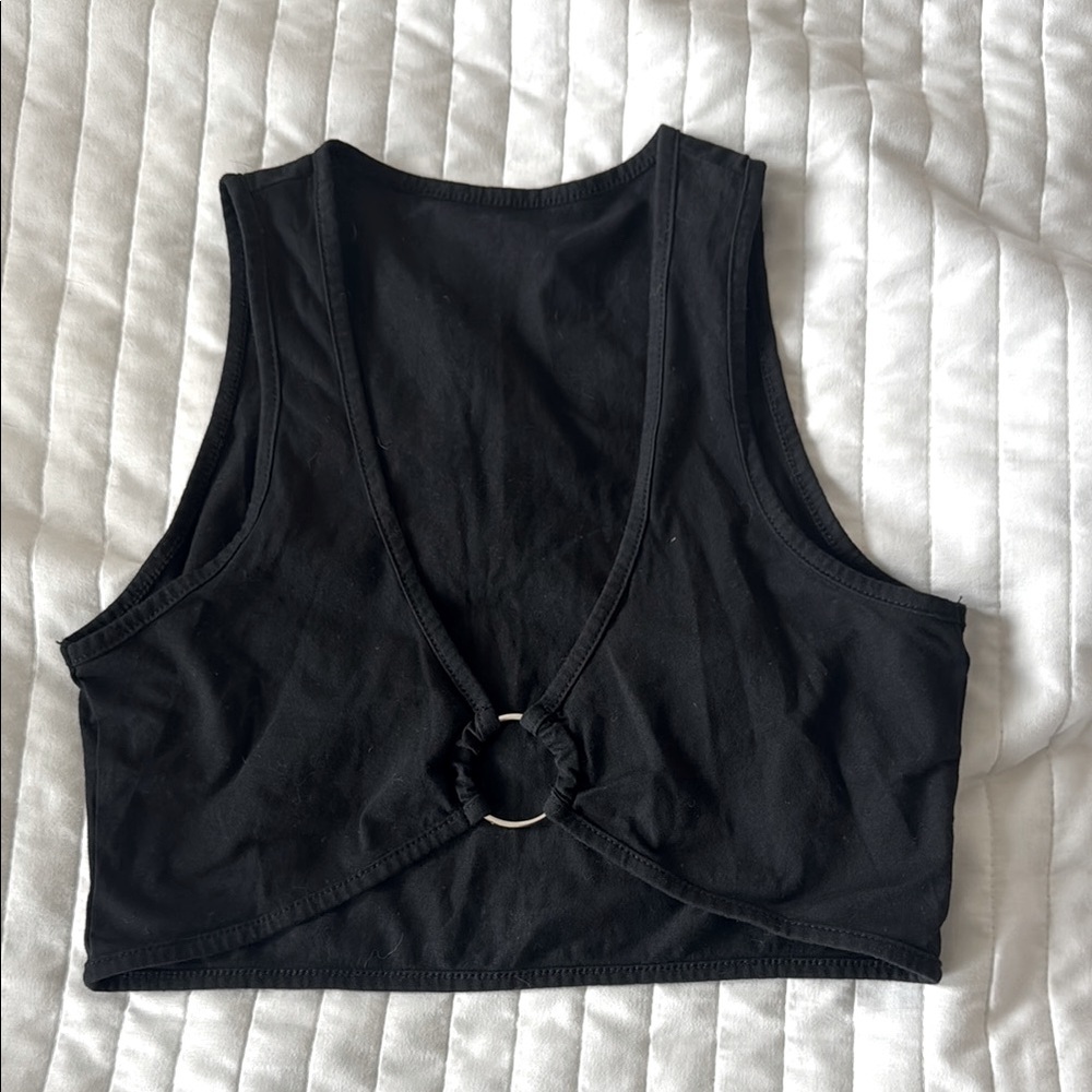 Black Cropped Tank Top